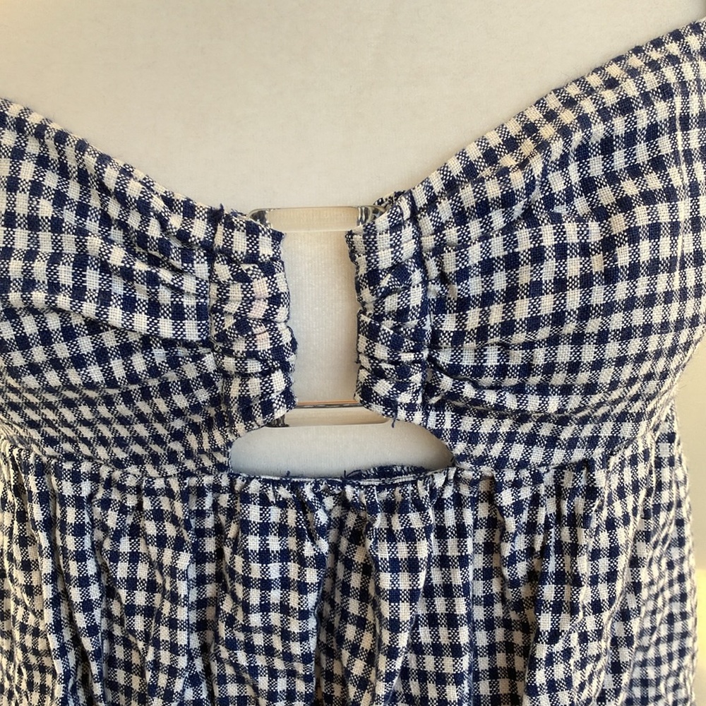 Reformation Blue Gingham Mini Dress - Picture 2 of 7